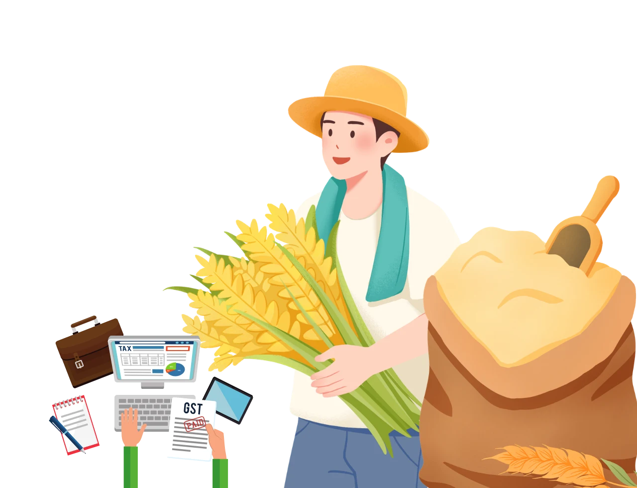 GST compliance dashboard in fertilizer pesticide accounting software showing automated HSN codes, GST calculation, and GSTR reports