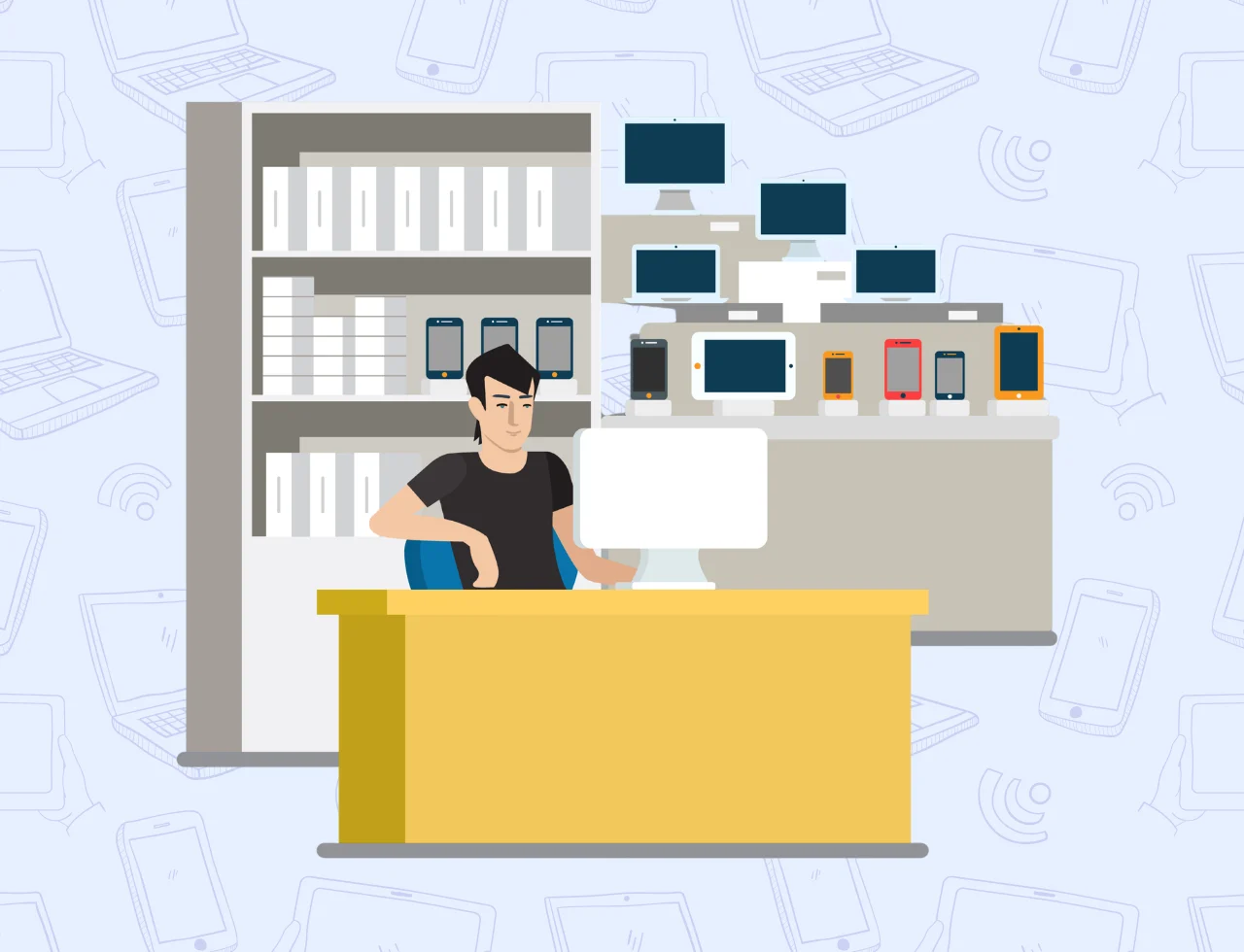 Fast electronics shop billing with Hitech Billsoft