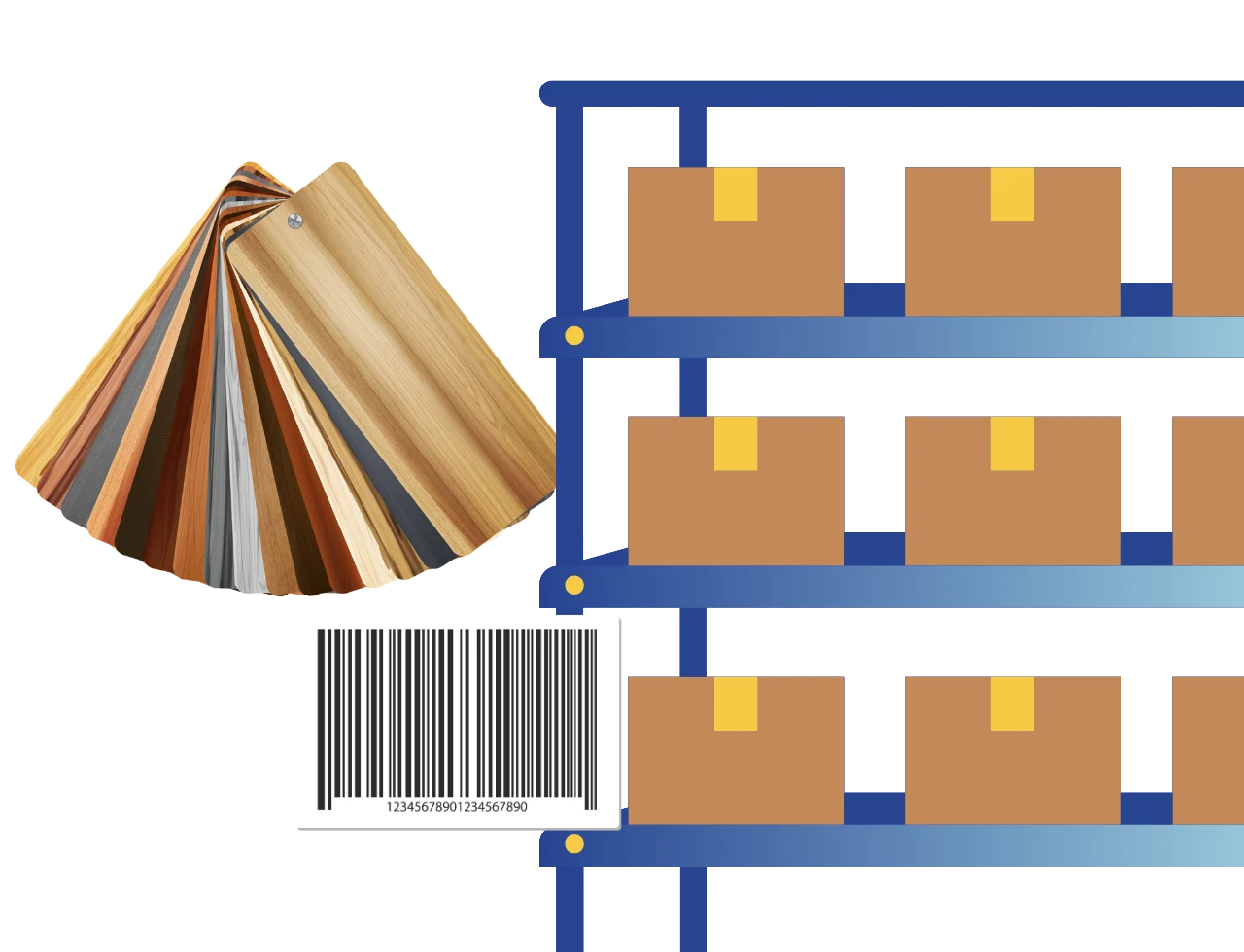 Barcode scanning and label printing in Hitech Billsoft plywood store POS software for showroom billing