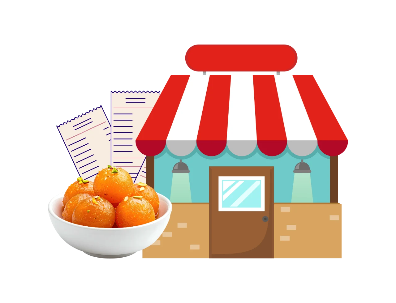 GST compliant billing interface for sweet shop using Hitech Billsoft